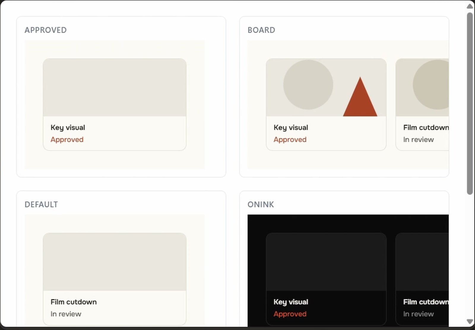 Light and dark React component previews from the design system shown in Arshman’s reel